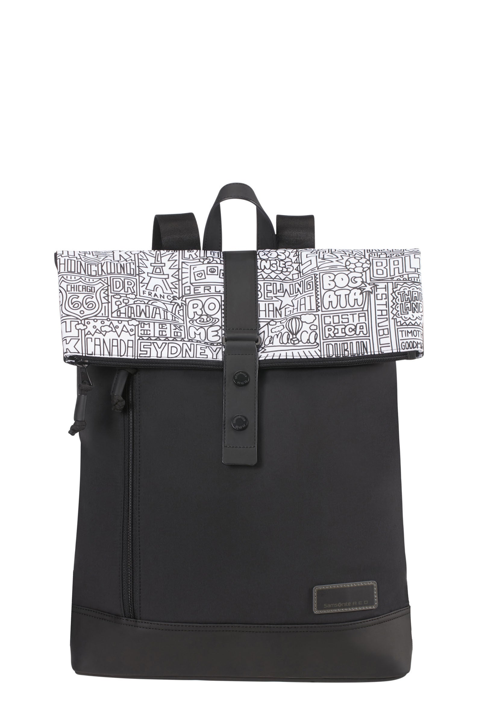 samsonite red leather backpack