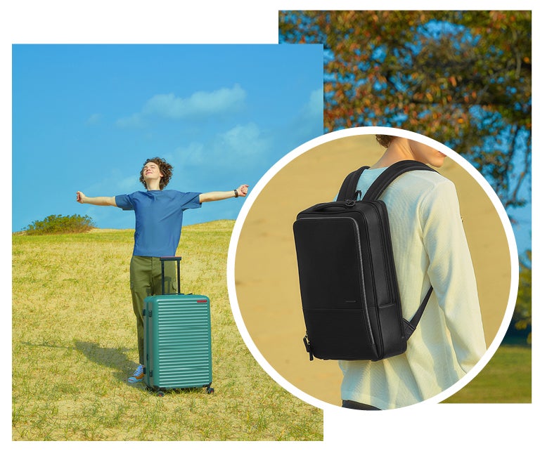 samsonite backpack red line