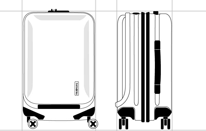 INOVA 行李箱 55厘米/20吋 + 前置口袋設計  dimension | Samsonite